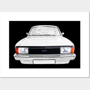 Morris Ital 1980s British classic car monochrome enhanced Posters and Art